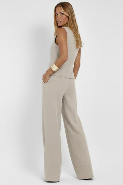 Women’s Two Piece Outfit V Neck Waistcoat