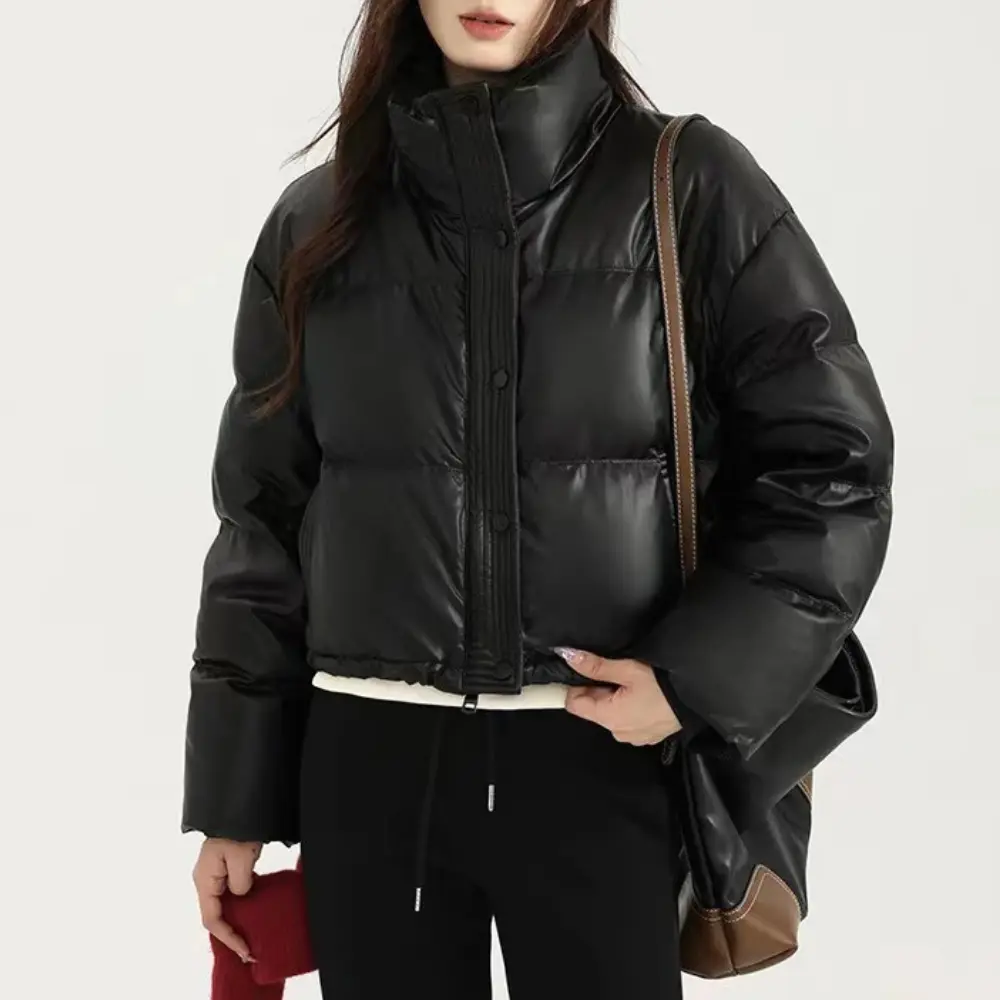 Juliette Moreau | Cropped Puffer Jacket With Luxe Finish For Women