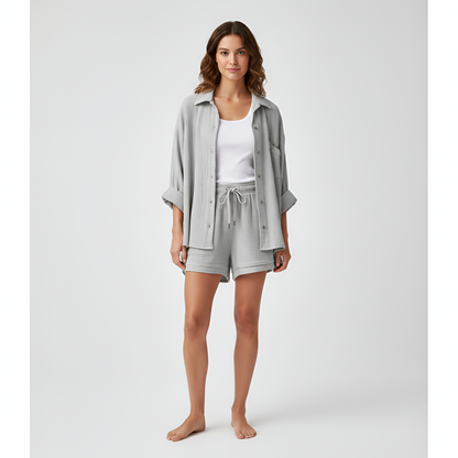 Jade Harrison | Oversized Shirt & Shorts Set For Women