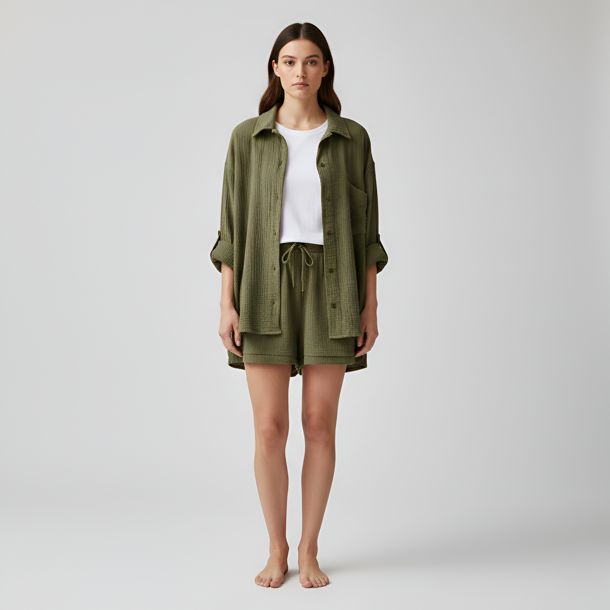 Jade Harrison | Oversized Shirt & Shorts Set For Women