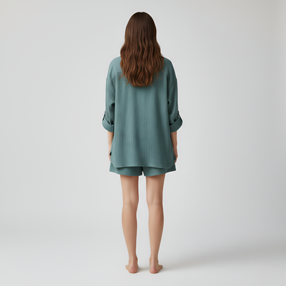 Jade Harrison | Oversized Shirt & Shorts Set For Women