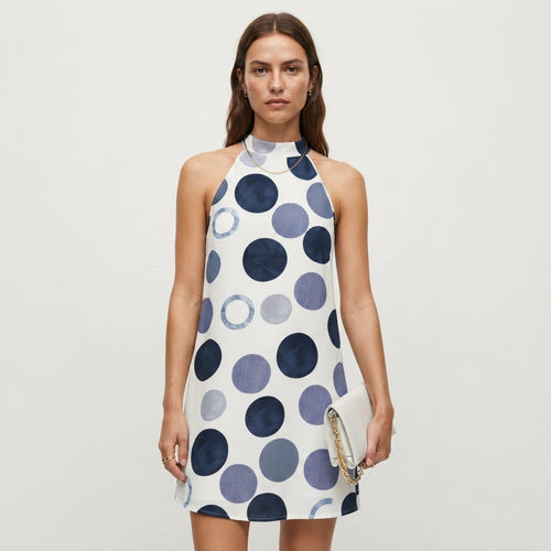 Zoe Ryan | Polka Dot Halter Midi Dress For Women
