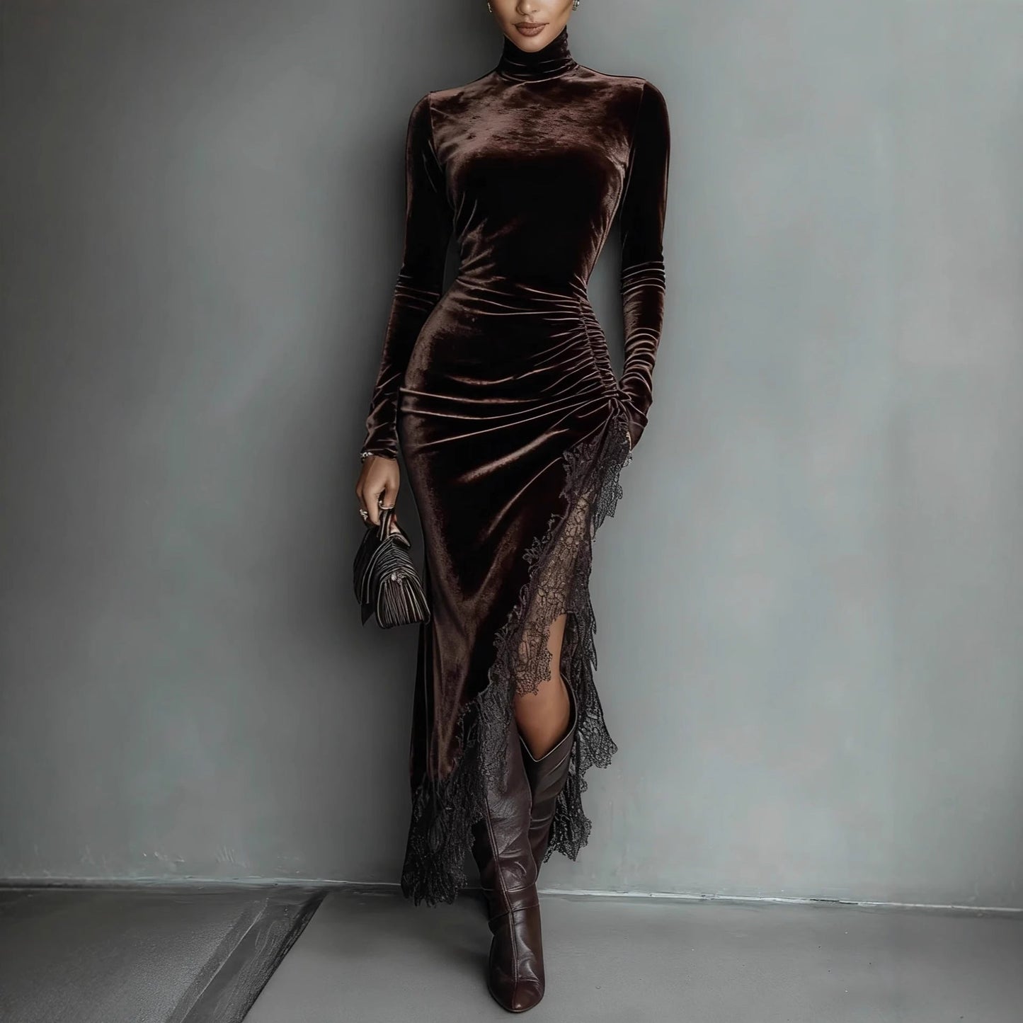 Vivienne Hartley | Elegant Velvet Maxi Races Dress For Women