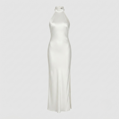 Amelia Kingston | Backless Pearl Halter Maxi Dress For Women