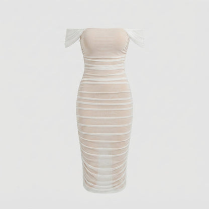 Audrey Flemming | Off-Shoulder Ruched Midi Dress For Women