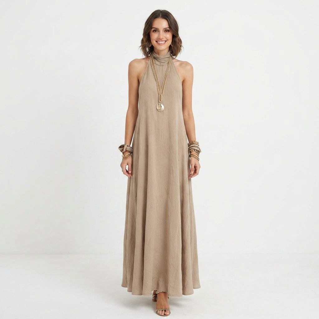 Ava Taylor | Bohemian Halter Maxi Races Dress For Women