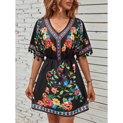 Isla Pemberton | Boho Floral Mini Dress For Women