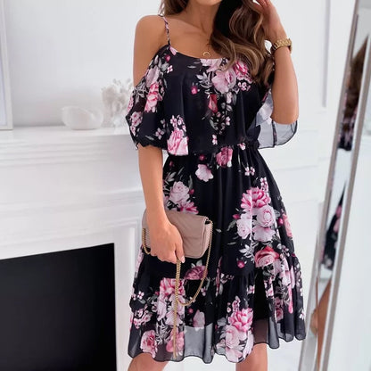 Women's Ruffled Floral Summer Dress