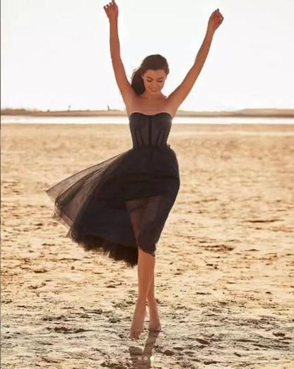Isla Kelly | Strapless Tulle Midi Dress For Women