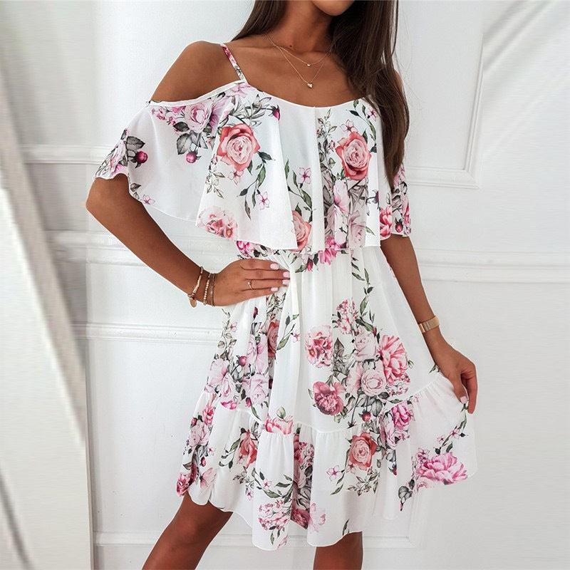 Women's Ruffled Floral Summer Dress