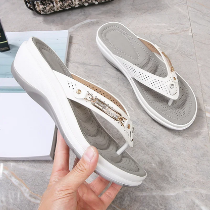 Ashleigh Cooper | Comfort Wedge Flip Flop Sandals For Women