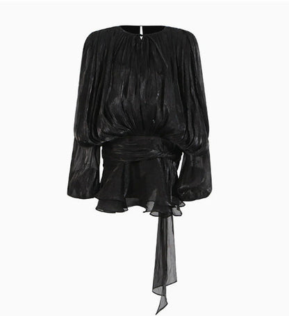 Lauren Murphy | Puff Sleeve Waist-Tie Mini Dress For Women