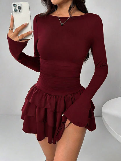 Jade King | Ruffle Hem Sheath Mini Dress For Women