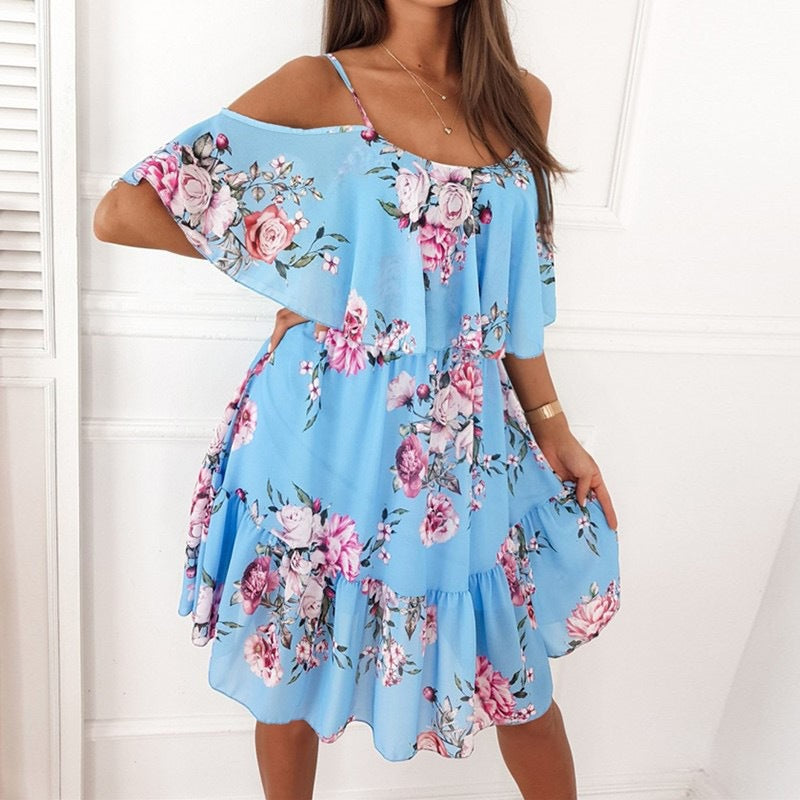 Women's Ruffled Floral Summer Dress