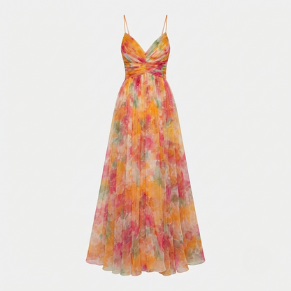 Charlotte Nguyen | Floral Chiffon Maxi Dress For Women