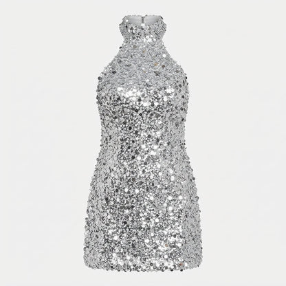 Chloe Parker | Sequined Halter Cocktail Dress For Women