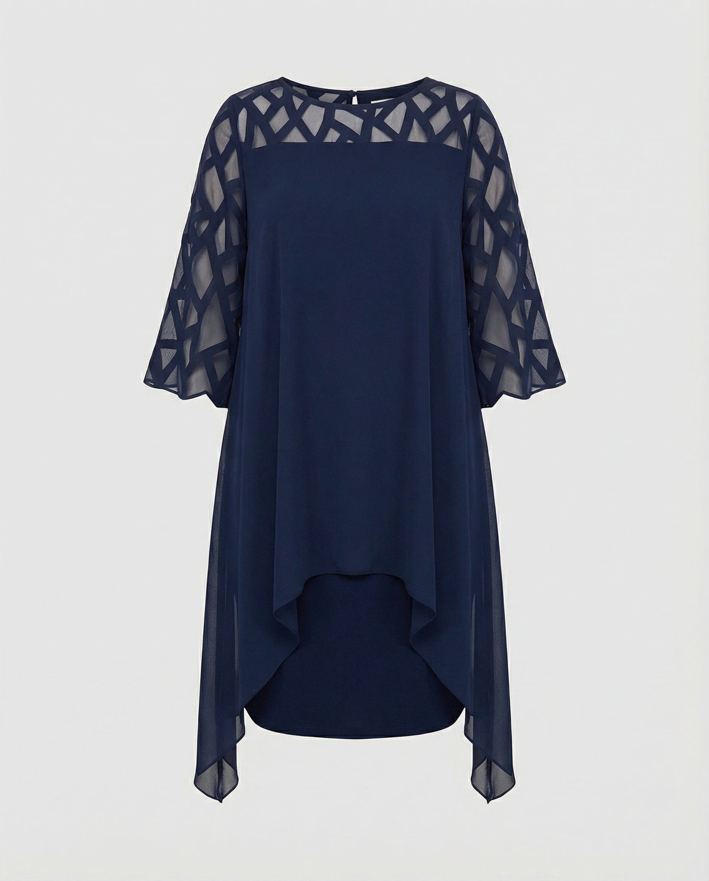 Ava Harrington | Mesh Sleeve Cape Mini Dress For Women