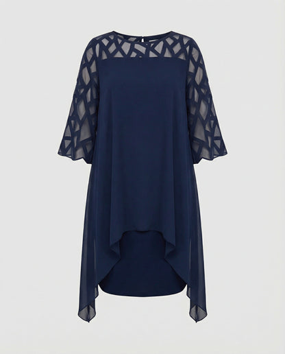Ava Harrington | Mesh Sleeve Cape Mini Dress For Women