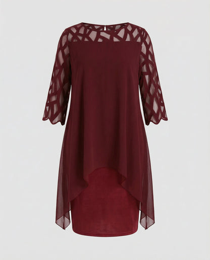 Ava Harrington | Mesh Sleeve Cape Mini Dress For Women