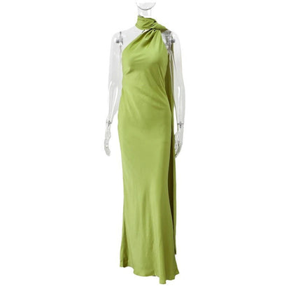 Georgia Mitchell | Satin Halter Maxi Dress For Women
