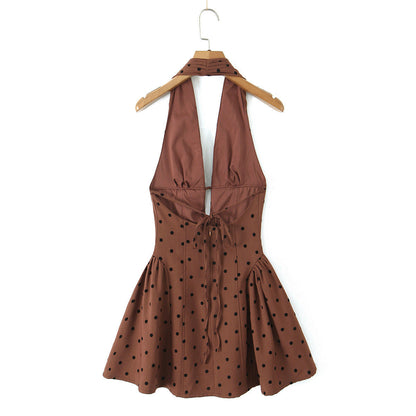 Phoebe Turner | Polka Dot Halter Mini Dress For Women