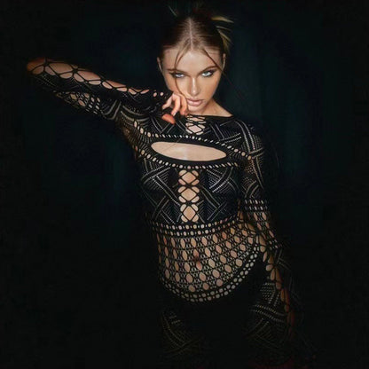 Lily Wilson | Sheer Hollow-Out Jumpsuit For Women