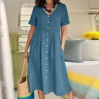 Olivia Cooper | Button-Front Summer Dress For Women