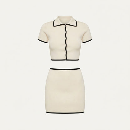 Elise Crompton | Contrast Trim Knit Co-ord Set For Women
