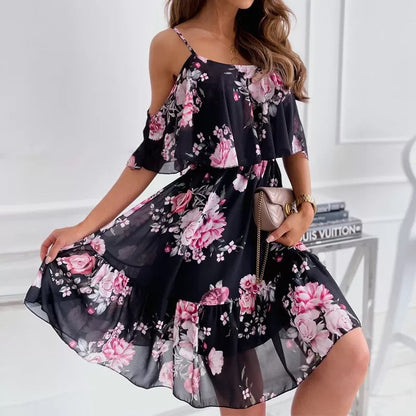 Women's Ruffled Floral Summer Dress