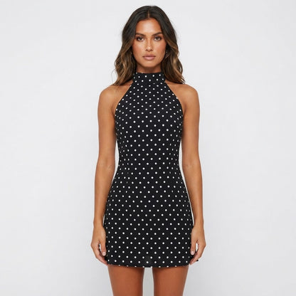 Freya Bennett | Polka Dot Halter Mini Dress For Women