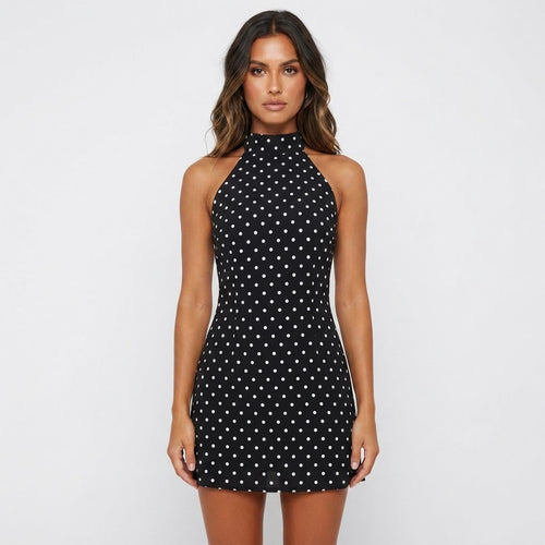 Freya Bennett | Polka Dot Halter Mini Dress For Women