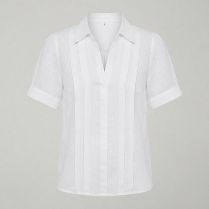 Hannah Robertson | Pleated Linen Blouse For Women