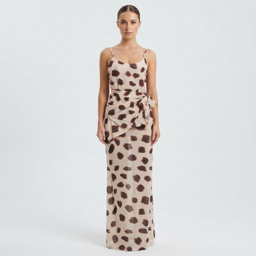 Hannah White | Polka Dot Maxi Races Dress For Women