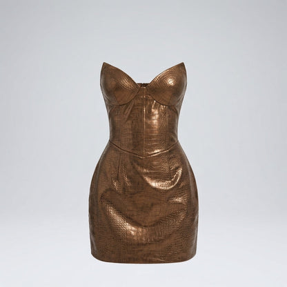 Imogen Sheath | Crocodile-Textured Mini Dress For Women