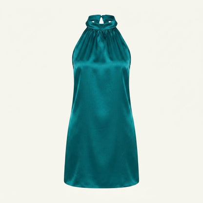 Imogen Walker | Satin Halter-Neck Midi Dress For Women