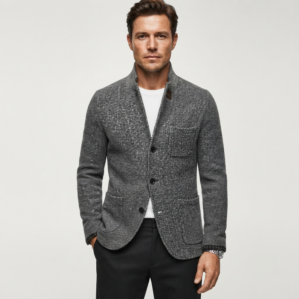 James Whitfield | Retro Wool-Blend Cardigan Jacket For Men