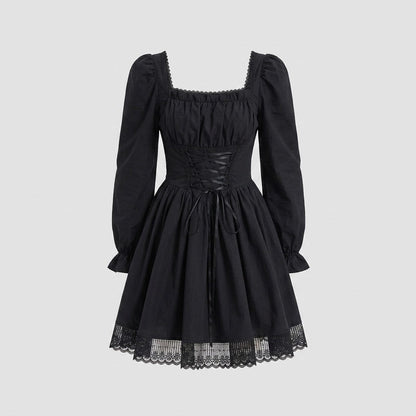 Maddison Reid | Square Neck Lace-Up Mini Dress For Women