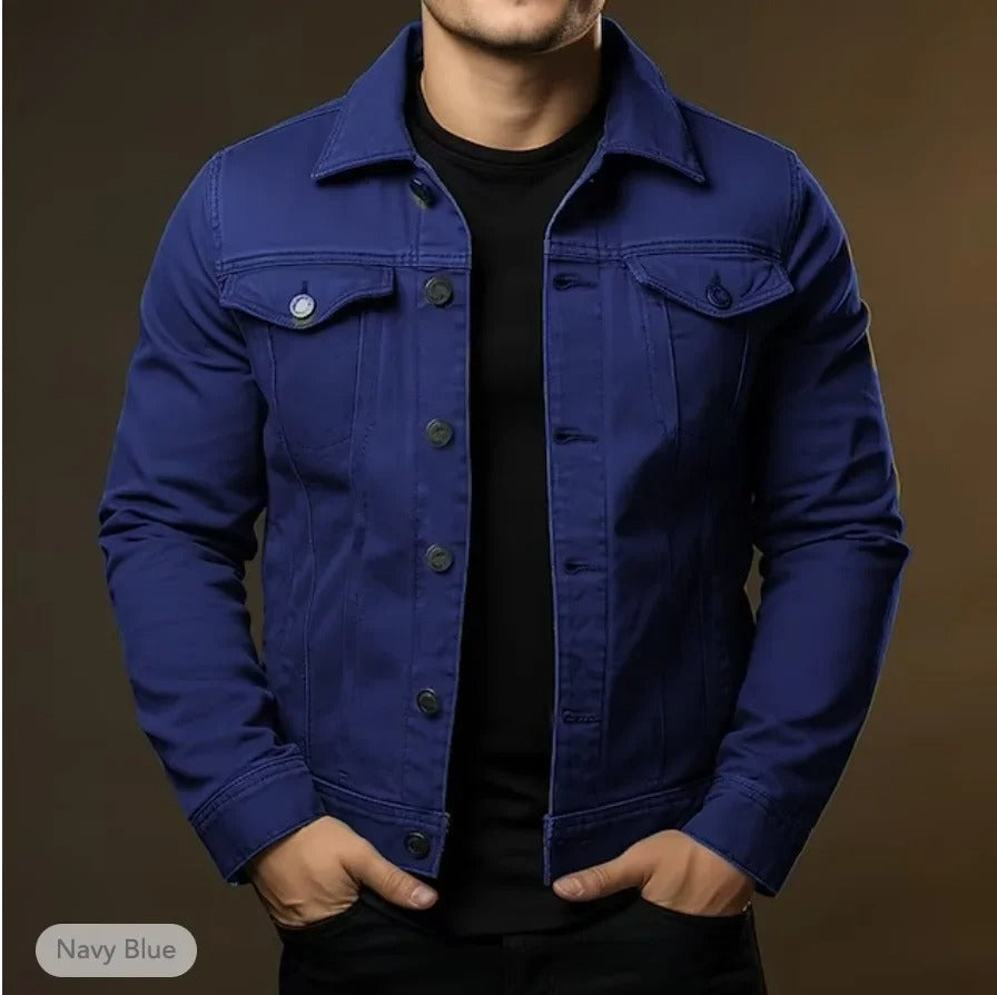 Marco Bellini | Classic Black Denim Jacket For Men