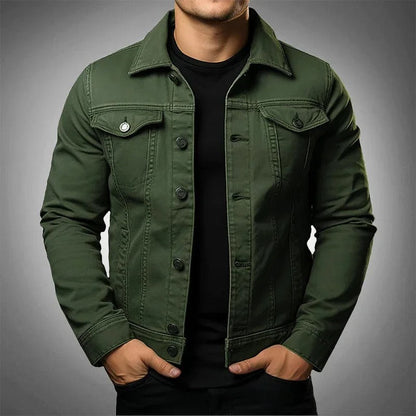 Marco Bellini | Classic Black Denim Jacket For Men