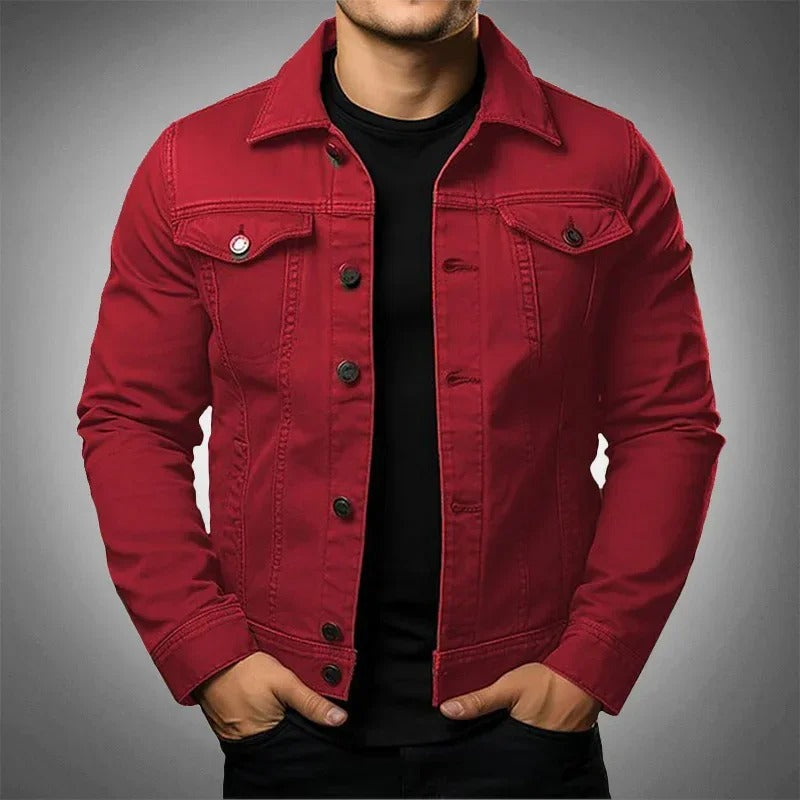 Marco Bellini | Classic Black Denim Jacket For Men