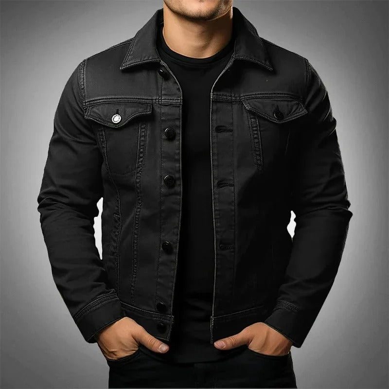 Lorenzo Marchetti | Black Denim Jacket For Men