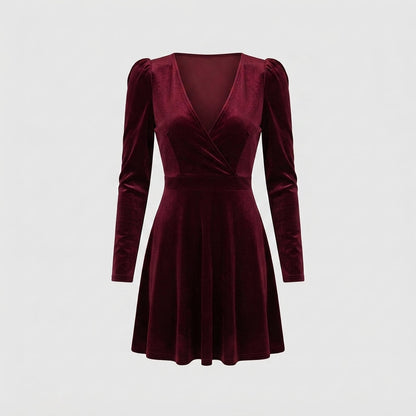 Olivia Stanton | Velvet Mini Wrap Dress For Women
