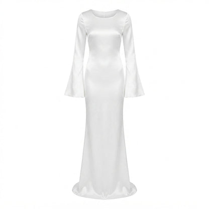 Sophia Alderton | Long Sleeve Satin Maxi Wedding Dress For Women