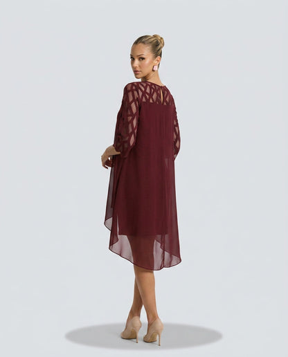 Ava Harrington | Mesh Sleeve Cape Mini Dress For Women