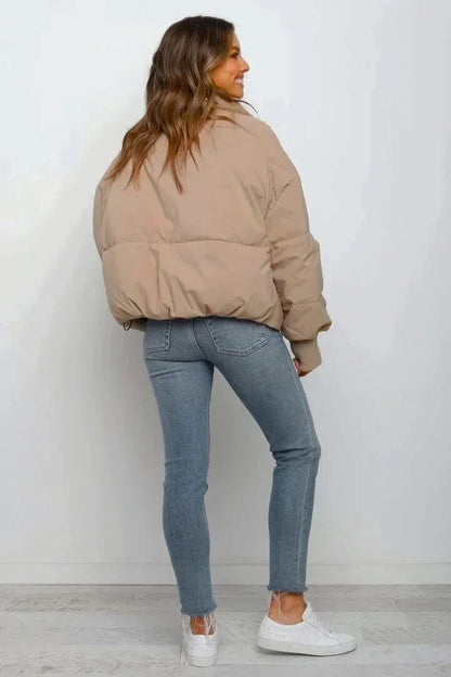 Mia Thompson | Cropped Quilted Puffer Jacket For Women