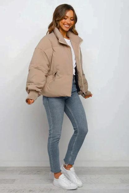 Mia Thompson | Cropped Quilted Puffer Jacket For Women