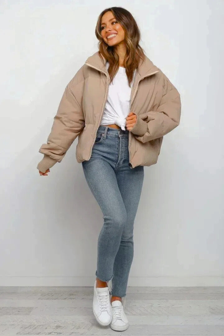 Mia Thompson | Cropped Quilted Puffer Jacket For Women