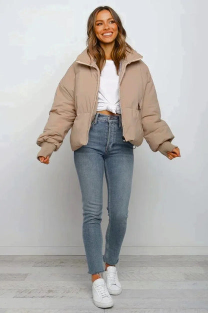Mia Thompson | Cropped Quilted Puffer Jacket For Women