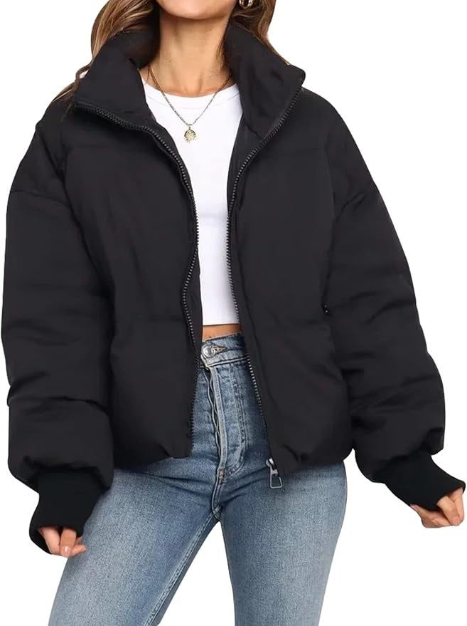 Mia Thompson | Cropped Quilted Puffer Jacket For Women