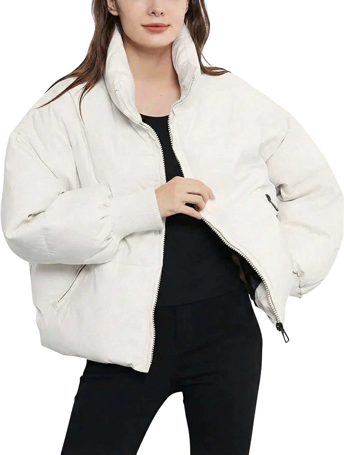 Mia Thompson | Cropped Quilted Puffer Jacket For Women